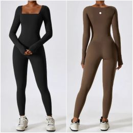 LL-8150 Femmes lu combinaisons tenues de Yoga body à manches longues ll danse gymnase une pièce Yoga combinaison pantalons longs respirant séchage rapide