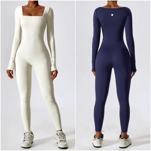 Lu – tenue de Yoga pour femmes, combinaisons à manches longues, près du corps, pour filles, danse, gymnastique, une pièce, pantalon Long, body, LL-8150