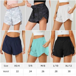 LL-88240-1 Yoga-outfits voor dames Hoge taille shorts Oefening Korte broek Fitnesskleding Meisjes Hardlopen Elastisch Broek voor volwassenen Sportkleding Ademend Zak 5 inch