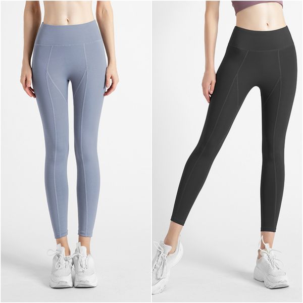 LL-90 Tenue de yoga pour femmes Leggings moulants Pantalon d'exercice Adulte Collants taille haute Vêtements de fitness Filles Élastique Skinny Gym Vêtements de sport respirants