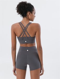 LL-923 atuendo de yoga pantalones cortos para mujeres que corren ejercicio de ciclismo ajustado de la cintura alta de la cintura alta altas altas pantalones calientes elásticos delgados