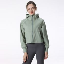 LL Automne et hiver sweat à capuche sport femmes à capuche lâche minceur course fitness manteau Yoga haut smock à manches longues manteau haut de fitness