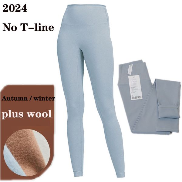 LL Otoño e invierno Mujeres Yoga lu align leggings Lady Sports yoga Ladies plus pantalones de lana Ejercicio Fitness Wear Girls Running Leggings gimnasio pantalones ajustados con etiquetas