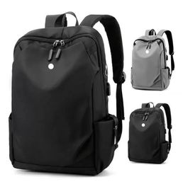 LL Mochila Bolsas De Yoga Mochilas Portátil Viaje Al Aire Libre Bolsas Deportivas Impermeables Adolescente Escuela Negro Gris