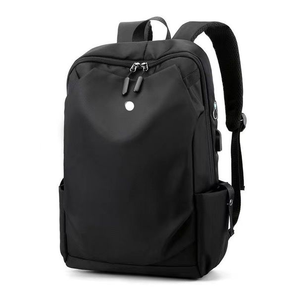 LL Mochila Bolsas de yoga Mochilas Viaje para computadora portátil Bolsas deportivas impermeables al aire libre Adolescente Escuela Negro Gris