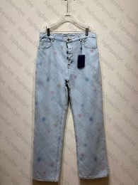Ll coloré lettre lavage brodé jean 24ss jeans jeans pantalon de mode polyvalent pour hommes jeans de même style masculin