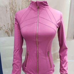 LL Designer Women Jacket Manga larga de alta calidad con bolsillos Definir chaquetas de yoga deportivas trotando rápido secable transpirable fitness para entrenamiento de entrenamiento nuevos atuendos