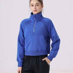 LL Designer Yoga Sweatshirts Nouvelles tenues Année Tenues Femmes Brossed Zip Sweat à sweat à sweat sport