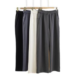 Ll yoga pantalon pantalon de survêtement doux-hauteur de hauteur régulière pantalon de jambe droite en pleine longueur lourde crampon de drapage décontracté de la ville décontractée