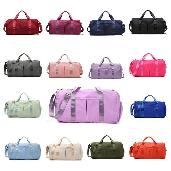 LL Bolsa de lona multifunción Nylon Almacenamiento secreto Yoga Gimnasio Bolsas de lona grandes Viajes unisex Impermeable Casual Playa Ejercicio Bolsas de equipaje