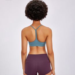 LL Flow Y-vormige yoga-bh met rug en borstkussen Zachte sport-bh's Effen kleur Racerback-bh Sexy ondergoed Yoga-outfit