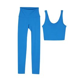 Ll chicas jog de verano medias de yoga pantalones de traje de alta cintura mejoran los deportes de la cadera del gimnasio del gimnasio alineación alineación de fitness elástica y almohadillas del pecho Traje opcional