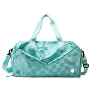 LL Gym Bag Droge en natte scheiding Fitnesszak Grote capaciteit Yoga Bag Sport Plaid Hand Bill Schoudertas