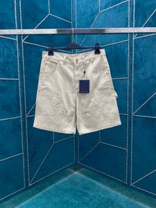 LL Hoge kwaliteit merkshorts 24SS Classic Workwear Denim Shorts Lente/zomer nieuwe reliëf heren shorts gratis levering