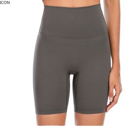 LL Short de Yoga Taille Haute Slim Fit Butt Lift Gym Running Séchage Rapide Respirant Leggings Élastiques Personnalisé Femmes Push Up Pantalon de Sport Froncé Entraînement Occasionnel