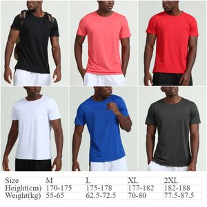 LL-L72 Mens Yoga Outfit Gym Tshirts Zomer Oefening Fitness Wear Sportwear Running Trainer Shirts met korte mouwen Outdoor Tops Ademend