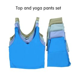 Ll Lemons tenue jogger femmes lega yoga leggings pantalons hauts sports d'élevage hanche gym usure legging align les collants élastiques