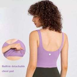 Ll Lemons Passion -U U-Back Femmes Femmes Yoga Bras Buty Workout Soft Gym Racerback Crop Tank Sports Sans manches