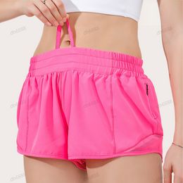 LL Lemons Yoga Shorts Tenues pour femmes avec de l'exercice Fiess porte des filles courtes coulant des poches élastiques accélèrent les pantalons de séchage rapide