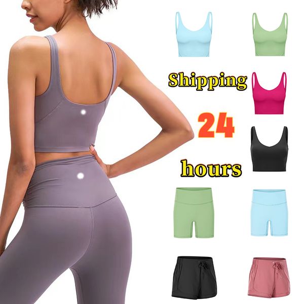 LL Lu Conjuntos Pantalones Sujetadores Conjuntos De Equipo De Yoga Ajustados para Mujer Chaleco Deportivo Leggings De Salto Pantalones De Chándal Gimnasio Resistencia Entrenamiento De Fuerza Correr Que Absorbe El Sudor Tops De Sujetador Deportivo