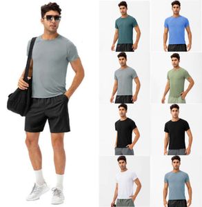 LL mans Yoga Outfit Lu Hardloopshirts Compressie sportlegging Fitness Gym Voetbal Man Jersey Sportkleding Sneldrogend Sport t-Top 225