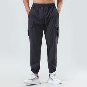 LL Hommes Jogger Pantalons Longs Sport Yoga Tenue Cyclisme Cordon Gym Poches Pantalons de Survêtement Pantalons Hommes Casual Taille Élastique Fitness L2920