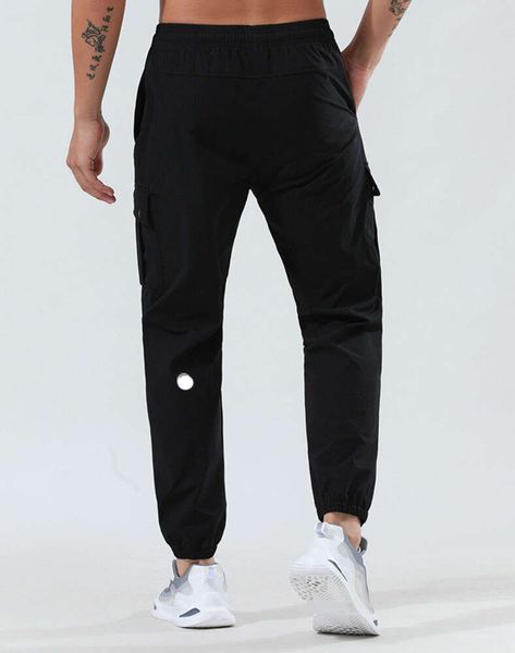 LL Hommes Jogger Pantalons Longs Sport Yoga Tenue Cyclisme Cordon Gym Poches Pantalons de Survêtement Pantalons Hommes Casual Taille Élastique Fitness LL552