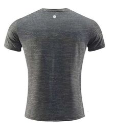 LL Mannen Outdoor Shirts Nieuwe Fitness Gym Voetbal Mesh Terug Sport sneldrogende T-shirt Skinny Mannelijke t-shirt 082