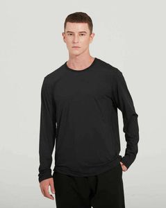 LL Hauts à manches longues pour hommes The Fundamental Yoga Sports T-shirt Haute vitesse élastique Sec Col rond Fitness Vêtements de sport Courir Exercice décontracté Vêtements à la mode