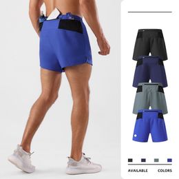 Ll Sports masculins 3/4 shorts d'été séchage et absorption d'humidité marathon marathon coulant anti-pantalon d'entraînement de fitness double couche
