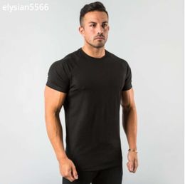 LL T-shirts voor heren Nieuwe stijlvolle effen tops Fitness Heren T-shirt Korte mouw Spierjoggers Bodybuilding T-shirt Mannelijke gymkleding Slim Fit T-shirt Mode Trendkleding