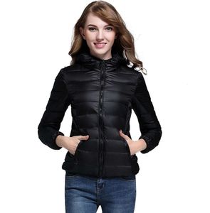 LL Nuevo estilo Slim Fit Yoga Thin Down Jacket Color sólido con capucha Puffer Coat Manga larga Deportes Invierno Outwear Pack It Chaquetas cortas top 345