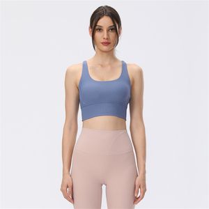 LL Nude Sense Suspender Yoga Vest Double Strap Sports Ondergoed Women'S Cross Beautiful Back Sports Bra