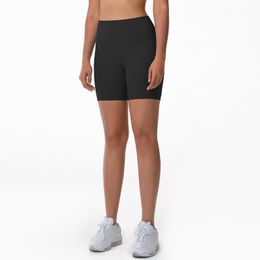 Ll shorts de yoga originaux nus se sentir haute taille abdominale de relève de fesse élastique élastique fitness sport pantalon à trois points