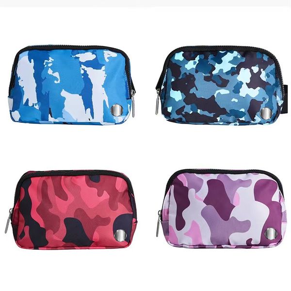 LL sacs de ceinture de Camouflage en plein air pour femmes et hommes, sac de taille avec sangle élastique réglable en métal, sac banane à fermeture éclair, 4 couleurs