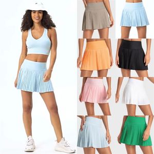 Ll Plicettes plissées yoga tenues shorts de sport de golf de golf avec des leggings pour femmes à l'intérieur