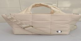 Ll gewatteerde bladerdeeg toote tas dames ruimte naar beneden veer gewatteerde ruimte katoen winter warme emmer crossbody schoudertassen5838695