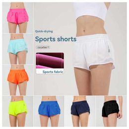 ll shorts hotty hot femmes shorts de sport pantalons de fitness décontractés pour femme fille entraînement gym course vêtements de sport avec poche zippée séchage rapide maille lu88248 sportswear