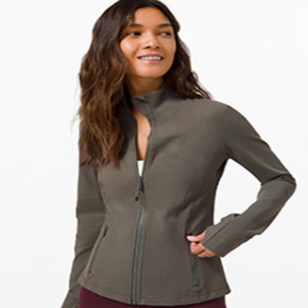 lululy Lemon Sportwear Chaqueta de yoga para mujer Define Workout chaqueta deportiva para fitness chaquetas deportivas de secado rápido chaqueta de color sólido con cremallera camisa deportiva para correr