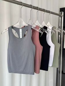 Le camisetas sin mangas alinear yoga chaleco fitness camisetas deportivas sin mangas slim acanalado correr gimnasio chaleco sujetador top blusas athleisure algodón recreación al aire libre