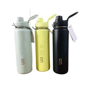 LL Vacuum Yoga Fitness Bouteilles 24 oz Retour à la vie Bouteilles de sport Pailles Gobelet isotherme en acier inoxydable 304 Tasses avec couvercle Isolation thermique Tasse cadeau