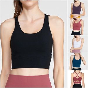 LL-W031 Dames Yoga-outfit Vest Girls Running Fast Dry Close passende Bra Ladies Casual Yoga Outfits Volwassen Sportkleding Sport Gym Fitness Draag Hollow Out Tops