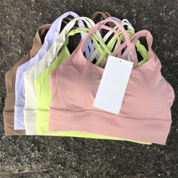 Ll femmes croix de sangle à l'épreuve des chocs beaux vêtements arrière respirant un soutien-gorge de yoga sèche rapide