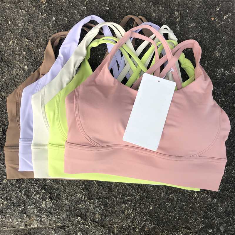 LL feminino alça cruzada à prova de choque linda roupa nas costas respirável de secagem rápida sutiã de ioga fitness roupa íntima esportiva treino academia regata corrida sutiã casual