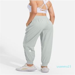 LL femmes Jogging Yoga neuvième pantalon poche Fitness doux taille haute hanche ascenseur élastique pantalons décontractés cordon jambes pantalons de survêtement212