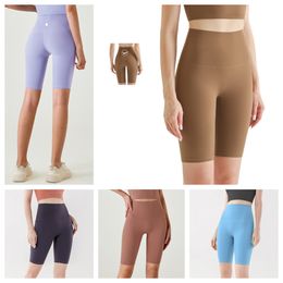 LL Pantalones recortados de cintura alta para mujeres, Leggings de fitness flexibles de la cadera suave Sports Sports Running Training Lady 24 Colores