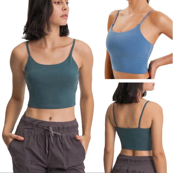 LL Soutien-gorge de sport extensible à bretelles pour femme - Débardeur de yoga - Soutien-gorge de fitness - Gilet d'entraînement - Camisole - Haut court pour adolescente