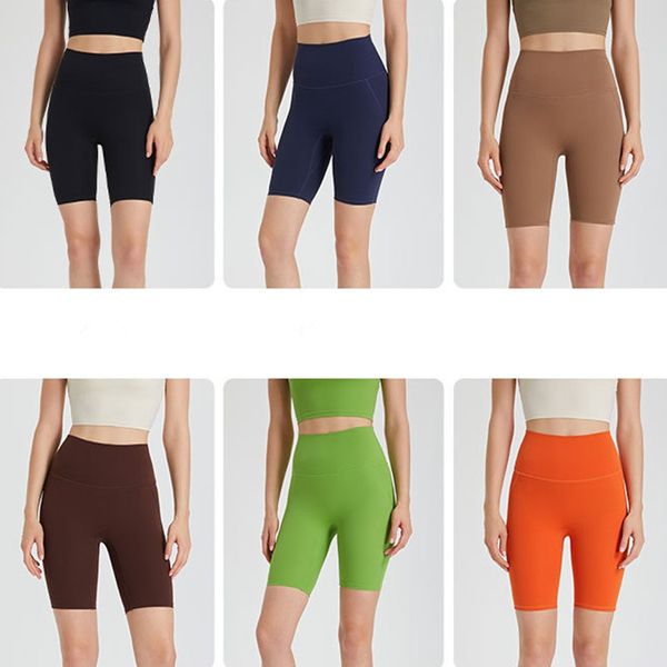 LL Sous-vêtements de yoga sans usure pour femme Zero Feel Pantalon de yoga une pièce sans trace Nude Feel Poche arrière Pantalon trimestriel Honey Peach Lifting Hip Tight Sports