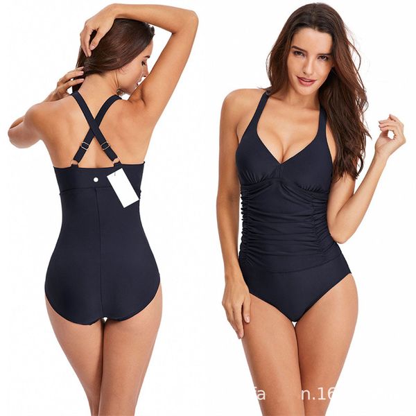 LL Traje de baño de mujer Traje de baño deportivo de una pieza Trajes de baño sin mangas Fitness Casual Negro Verano