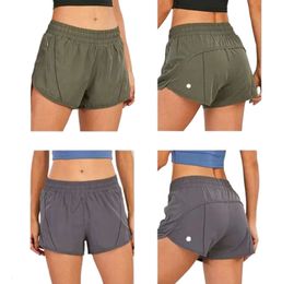 LL Femmes Yoga Tenues Short de course doublé court avec poche zippée Gym Dames Vêtements de sport décontractés pour les filles Exercice Fitness Lululemens 1120ess